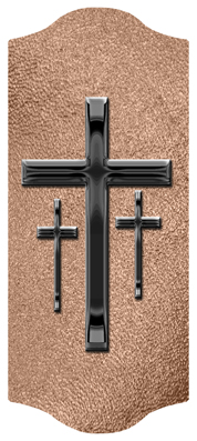 DARAY-C-517-BK-SH-BZ Black 3 Crosses Shimmer Bronze
